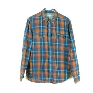 REI Flannel Shirt Mens SZ M Midweight Plaid Outdoors Workwear Rugged Layering